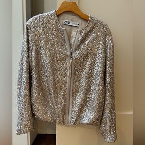 Zara sequin bomber style jacket - NWOT